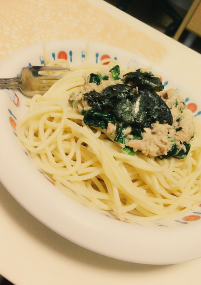 ツナとほうれん草の和風パスタ-レシピのメイン写真