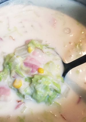寒〜い日の朝ごはんに簡単白菜シチュー-レシピのメイン写真