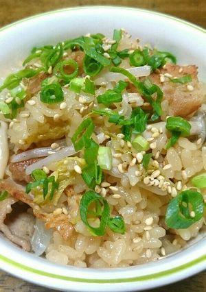 豚バラ白菜のポン酢炊き込みご飯-レシピのメイン写真