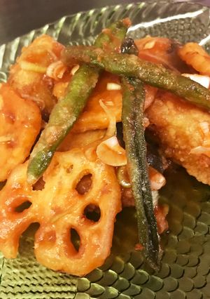 レンコンとぶりの甘酢あん-レシピのメイン写真