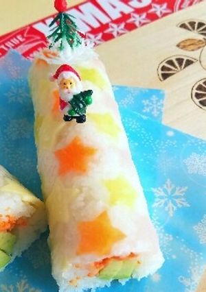 クリスマスロール♪クリスマス巻き寿司-レシピのメイン写真