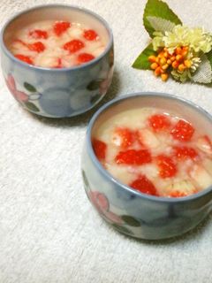 簡単!いちご de 甘酒ゼリー♥-レシピのメイン写真