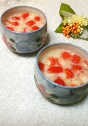 簡単！いちご de 甘酒ゼリー♥-レシピのメイン写真