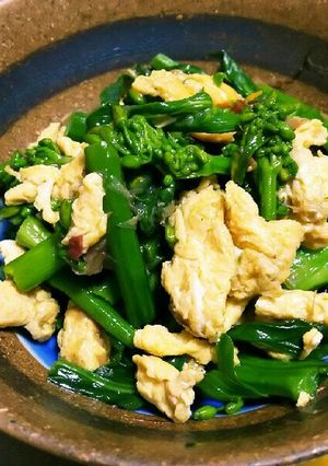 折り菜と卵の炒め物-レシピのメイン写真
