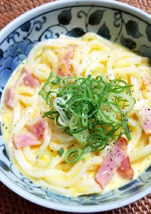 釜玉カルボナーラうどん-レシピのメイン写真