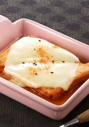 レンジで簡単！お魚厚揚げのめんつゆチーズ-レシピのメイン写真