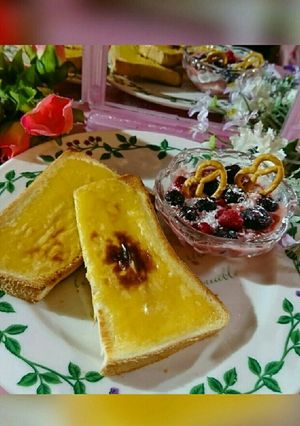 ヨーグルトでチーズケーキトースト♪-レシピのメイン写真