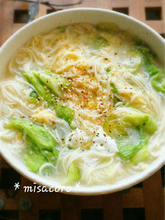 m5分で完成!卵とレタスのにゅうめん-レシピのメイン写真