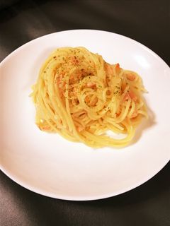 コーンスープで!鮭クリームパスタ!!-レシピのメイン写真