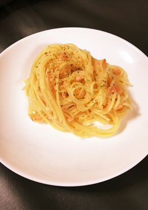 コーンスープで！鮭クリームパスタ！！-レシピのメイン写真