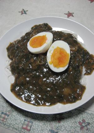 モロヘイヤ入り！カレーそうめん♪-レシピのメイン写真