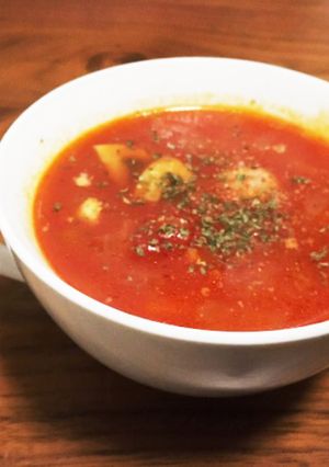 マカロニ入り食べるトマトスープ☆-レシピのメイン写真