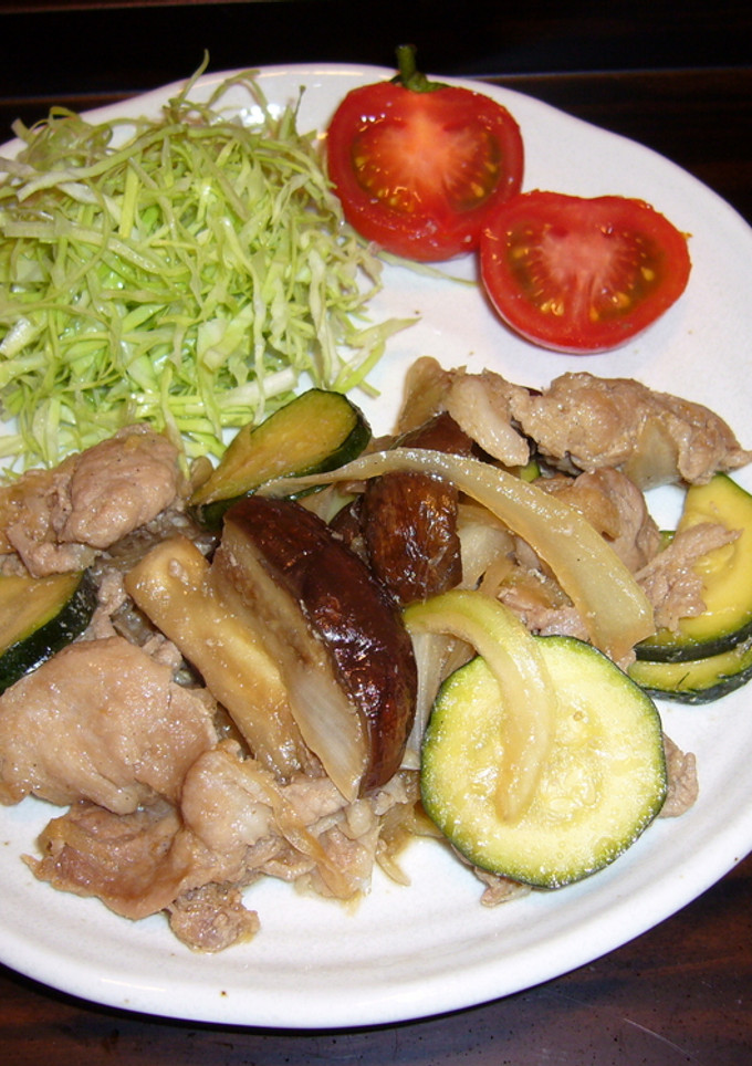 夏野菜と豚肉の生姜焼き-レシピのメイン写真