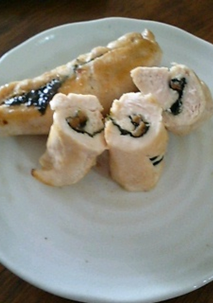 鶏ささみの梅のり巻き♪お弁当のおかず-レシピのメイン写真