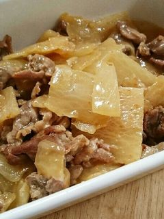 簡単!時短!ひらひら大根と豚肉炒め-レシピのメイン写真