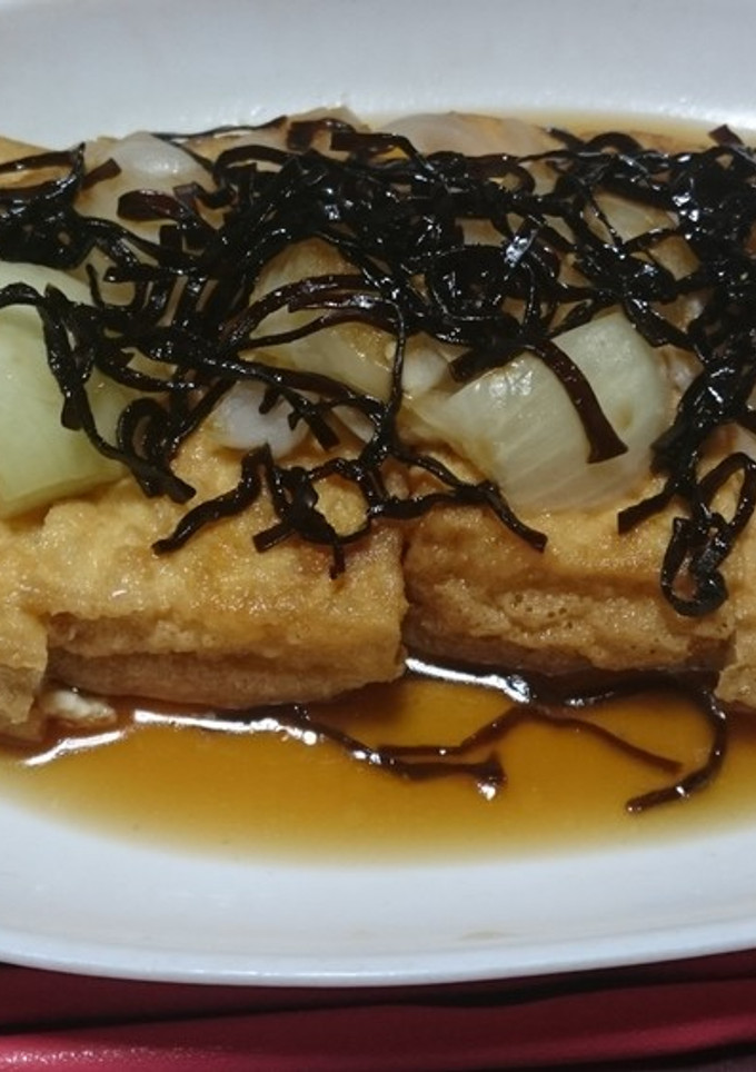 厚揚げと塩昆布と玉ねぎ簡単チン！-レシピのメイン写真