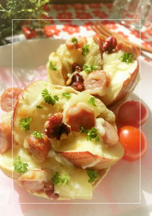 りんご×パイナップルのサラダトースト-レシピのメイン写真