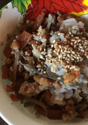 鶏そぼろと納豆の混ぜご飯-レシピのメイン写真