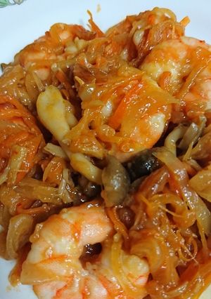 簡単。夕食！えびケチャップソース炒め-レシピのメイン写真