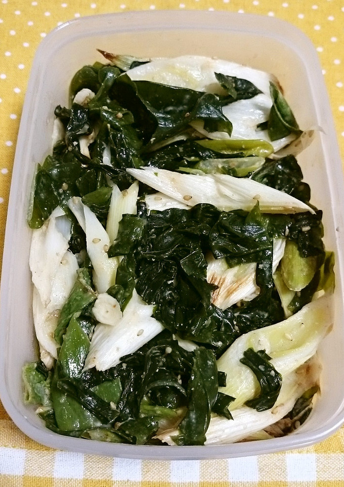 焼き長ネギとわかめの練りごまあえ-レシピのメイン写真