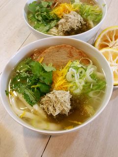 ゆず風味✡じゃこ天うどん✡とろろ昆布のせ-レシピのメイン写真