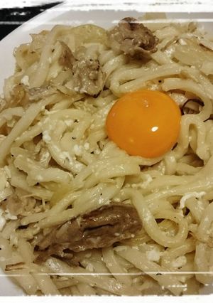 市販のソース要らず☆カルボナーラ風うどん-レシピのメイン写真