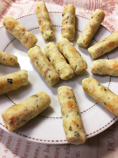 離乳食に❤鮭とポテトのスティックおやき-レシピのメイン写真