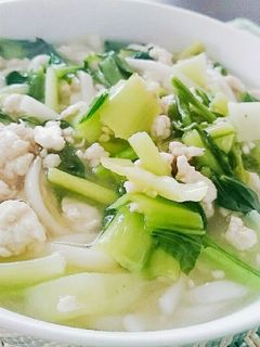 鳥挽き肉のあんかけうどん-レシピのメイン写真