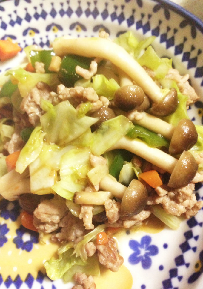 ひき肉と野菜きのこ炒め-レシピのメイン写真