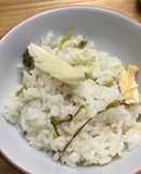 野沢菜・たけのこ・舞茸の炊き込みごはん