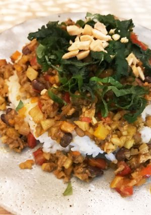 ひき肉とレンコンのキーマ風ドライカレー-レシピのメイン写真