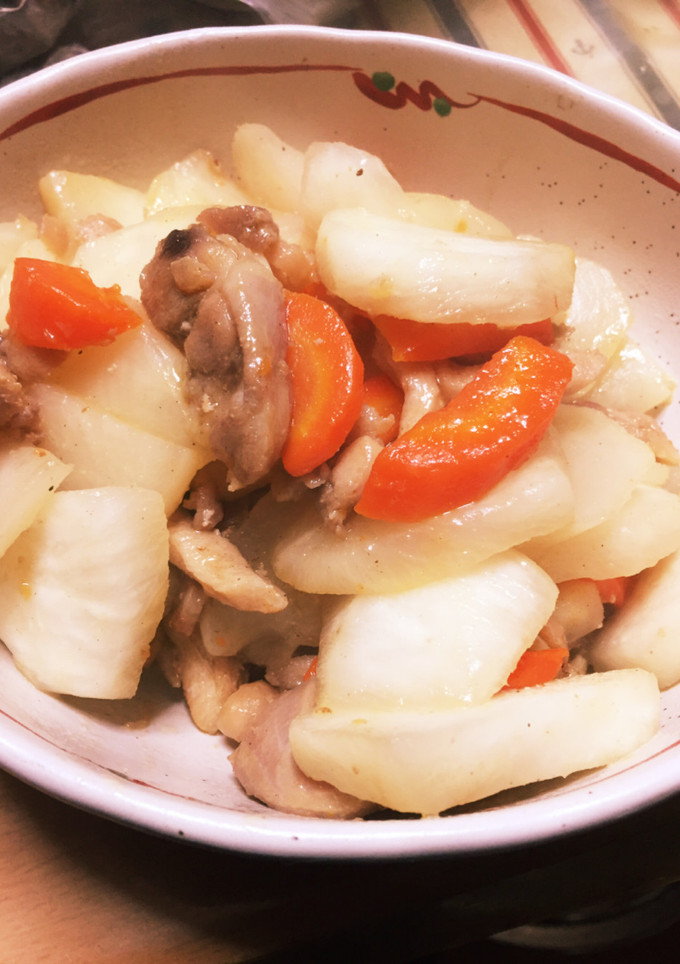 簡単！大根（かぶ）と鶏の炒め煮-レシピのメイン写真