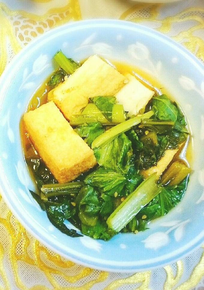 厚揚げと小松菜の煮物 レンジ-レシピのメイン写真