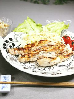 鶏ささみのマヨネーズ焼き♡七味風味♪-レシピのメイン写真