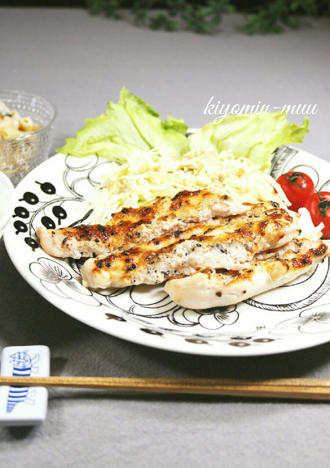 鶏ささみのマヨネーズ焼き♡七味風味♪-レシピのメイン写真