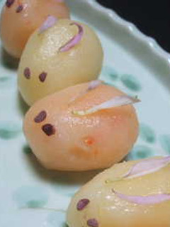 お月見にお花でカワイイうさぎ団子*-レシピのメイン写真