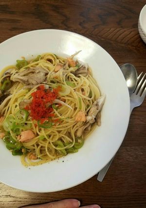 ネギ鮭舞茸のポン酢パスタ-レシピのメイン写真