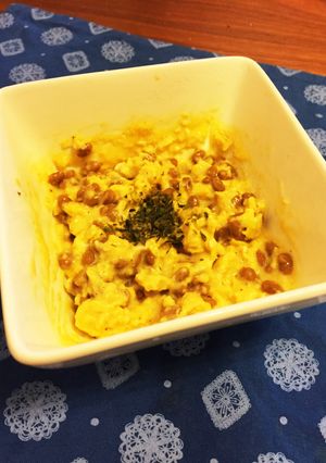 レンジでずぼら！チーズ納豆スクランブル♡-レシピのメイン写真