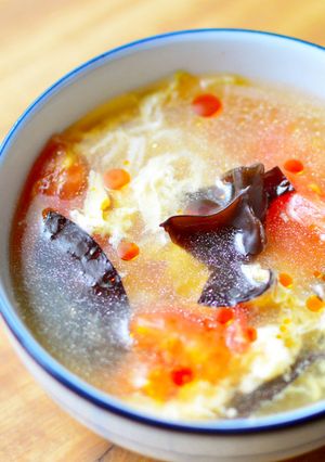 キクラゲ入り卵とトマトの中華スープ-レシピのメイン写真
