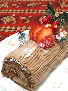 【クリスマスケーキ】定番ブッシュドノエル-レシピのメイン写真
