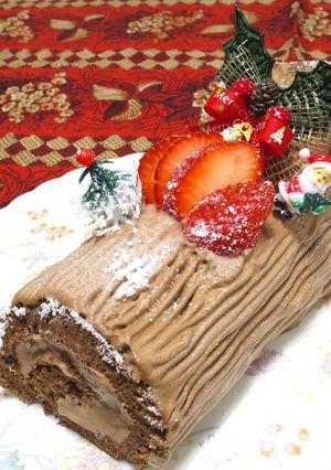 【クリスマスケーキ】定番ブッシュドノエル-レシピのメイン写真