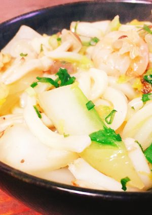 海鮮白菜あんかけ焼きうどん-レシピのメイン写真