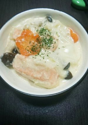 鮭と野菜のクリーム煮-レシピのメイン写真