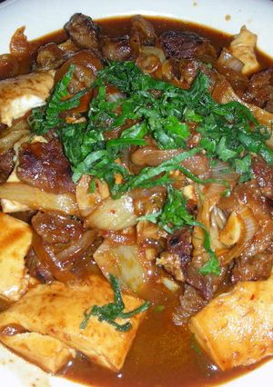 ボリューム満点！キムチ入り肉豆腐-レシピのメイン写真