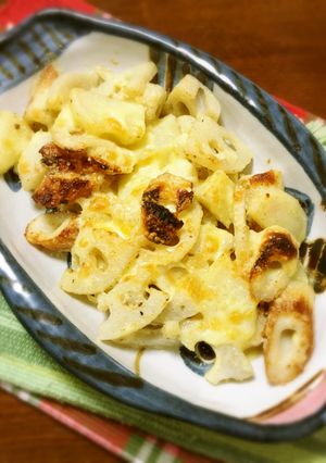 蓮根とじゃが芋とちくわのグラタン風-レシピのメイン写真