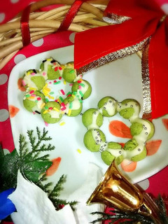 抹茶たまごボーロのクリスマスリース☆-レシピのメイン写真