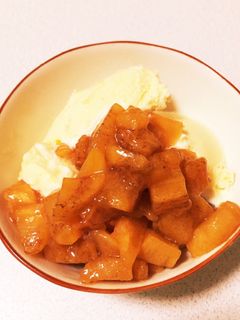 バニラアイスに*簡単あったか柿ソース-レシピのメイン写真