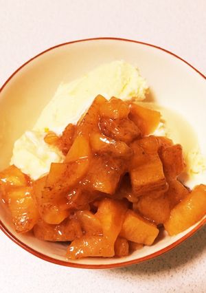 バニラアイスに*簡単あったか柿ソース-レシピのメイン写真
