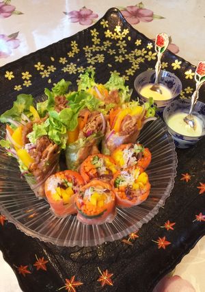 生春巻きで食べやすい手巻き風焼肉サラダ！-レシピのメイン写真