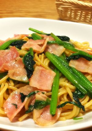 ベーコンとほうれん草の和風にんにくパスタ-レシピのメイン写真